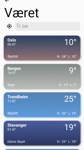 Været screenshot