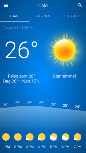 Været Norge screenshot