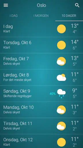 Været Norge screenshot