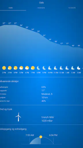 Været Norge screenshot