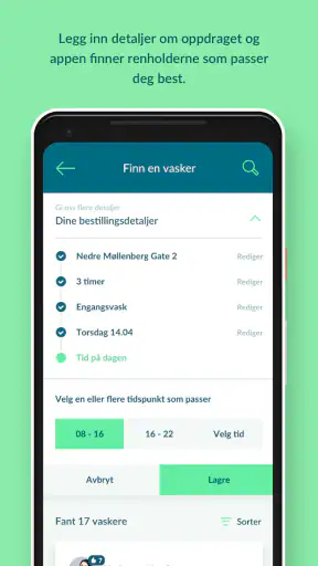 Vaskehjelp screenshot