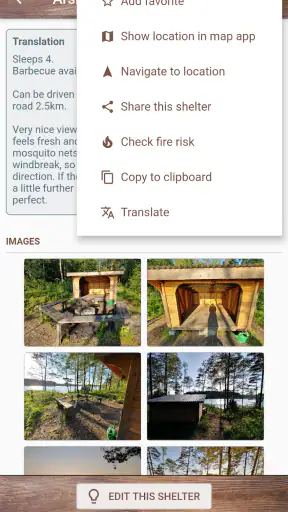 Vindskyddskartan (Shelter Map) screenshot