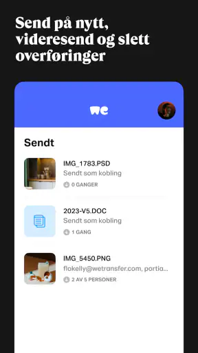 WeTransfer : Overfør filer screenshot
