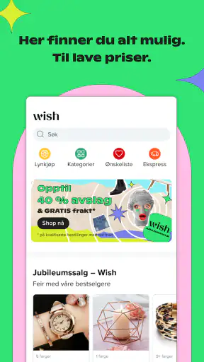 Wish: Handle og Spar screenshot