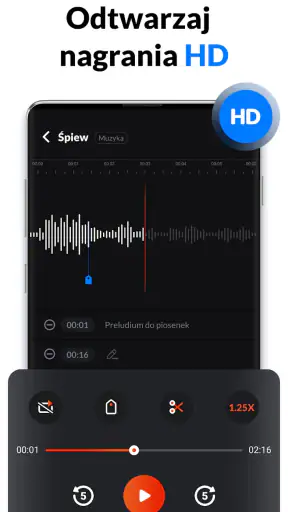 Dyktafon na Androida screenshot