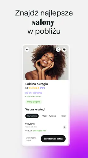 Fresha dla klientów screenshot