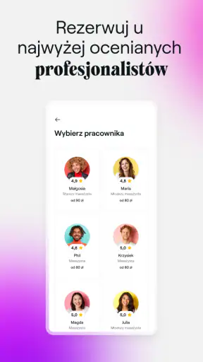 Fresha dla klientów screenshot