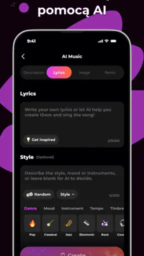 Generator muzyki AI - Waazy screenshot