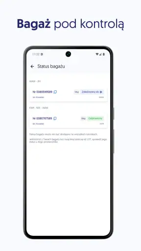 LOT: bilety lotnicze | odprawa screenshot