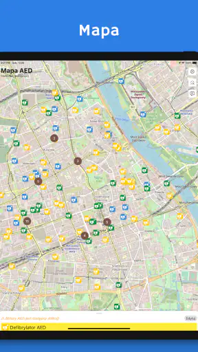 Mapa AED - defibrylatory screenshot