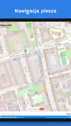 Mapa AED - defibrylatory screenshot