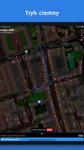 Mapa AED - defibrylatory screenshot