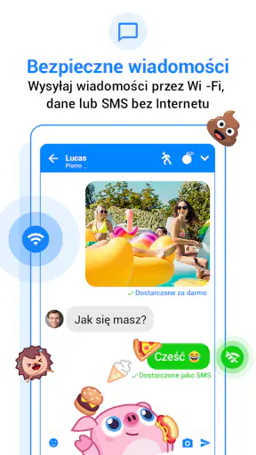 Messenger SMS wiadomości emoji screenshot