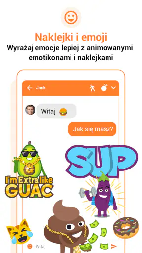 Messenger SMS wiadomości emoji screenshot