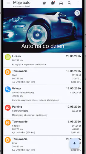 Moje auto: Dziennik paliwa screenshot