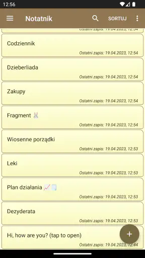 Notatnik screenshot