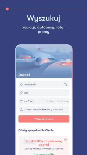 Omio: Pociąg, bus i samolot screenshot