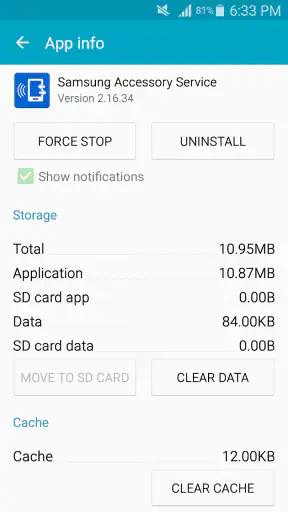 Samsung Accessory Service screenshot