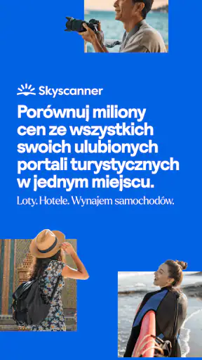 Skyscanner loty hotele auta screenshot