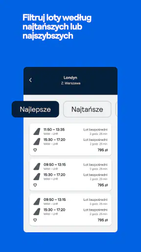 Skyscanner loty hotele auta screenshot