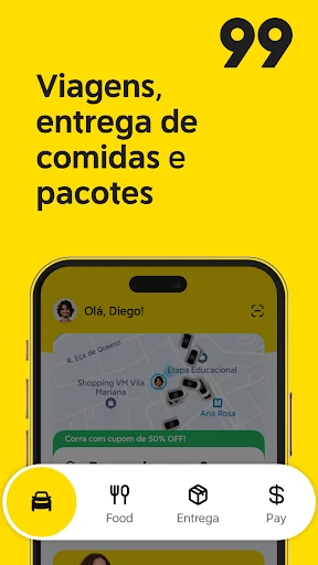 99: Corridas, Food, Pay screenshot