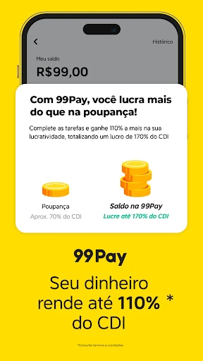 99: Corridas, Food, Pay screenshot