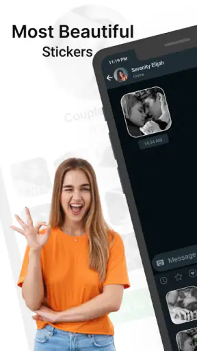 Adesivos de beijo romântico screenshot