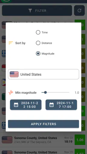 Alertas Terremoto & Rastreador screenshot