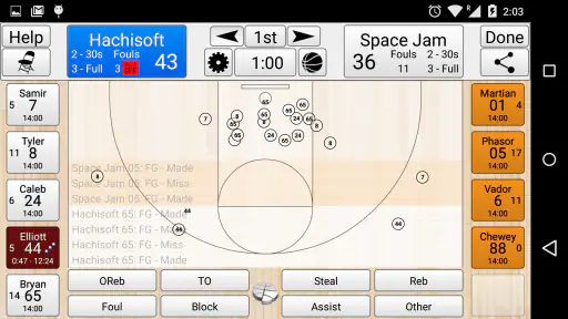 Basketball Stat Tracker screenshot