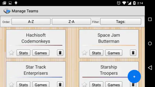Basketball Stat Tracker screenshot