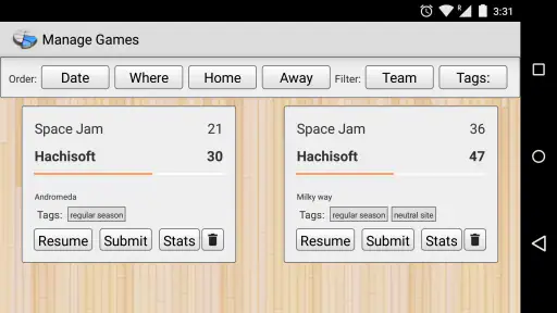 Basketball Stat Tracker screenshot