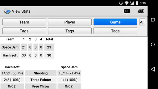 Basketball Stat Tracker screenshot