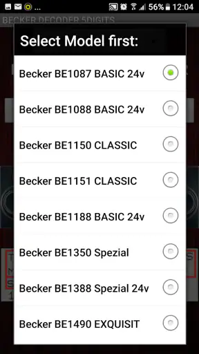 Becker 5Digit Radio Code screenshot