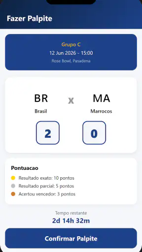 Bolão Copa 2026 screenshot