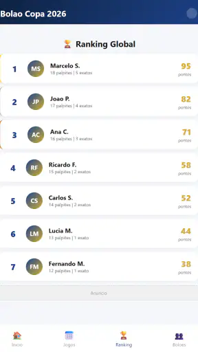 Bolão Copa 2026 screenshot
