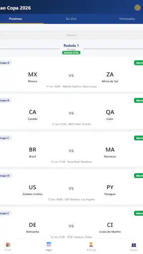 Bolão Copa 2026 screenshot
