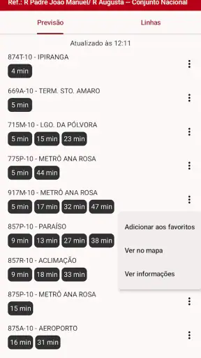 BusFinder - Ônibus SP screenshot