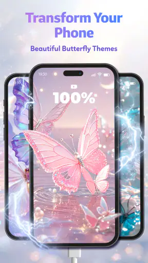 Butterfly Theme: Pink Keyboard screenshot