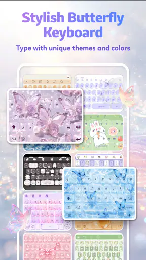 Butterfly Theme: Pink Keyboard screenshot