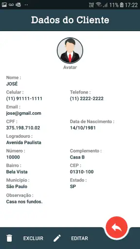 Cadastro de Clientes screenshot