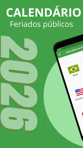 Calendário em português 2026 screenshot