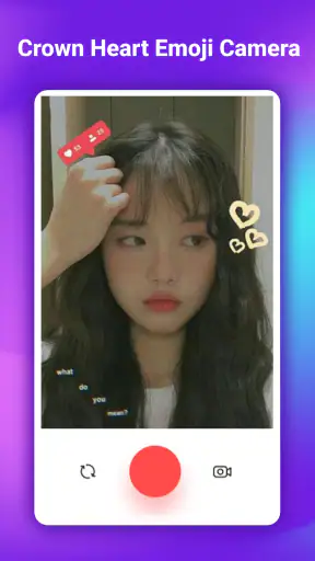 Câmera Emoji Coroa Coração screenshot