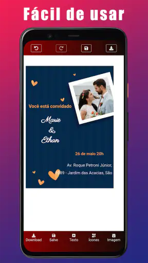 Cartão de Convite de Casamento screenshot