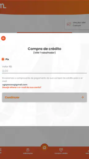 Cartão VEM screenshot