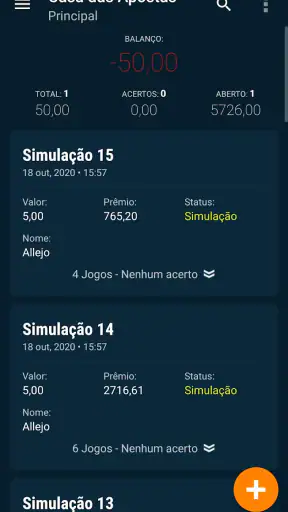 Casa das Apostas - Simulações screenshot