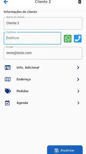Cliente, Pedidos e Orçamentos screenshot