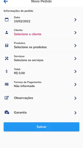 Cliente, Pedidos e Orçamentos screenshot