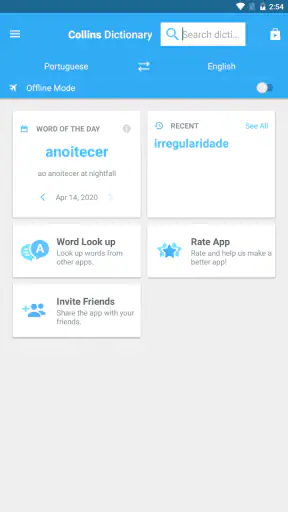 Collins Portuguese Dictionary screenshot