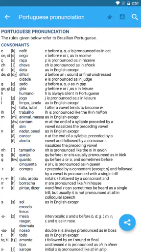 Collins Portuguese Dictionary screenshot