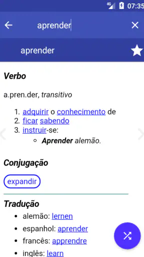 Dicionário de Português screenshot